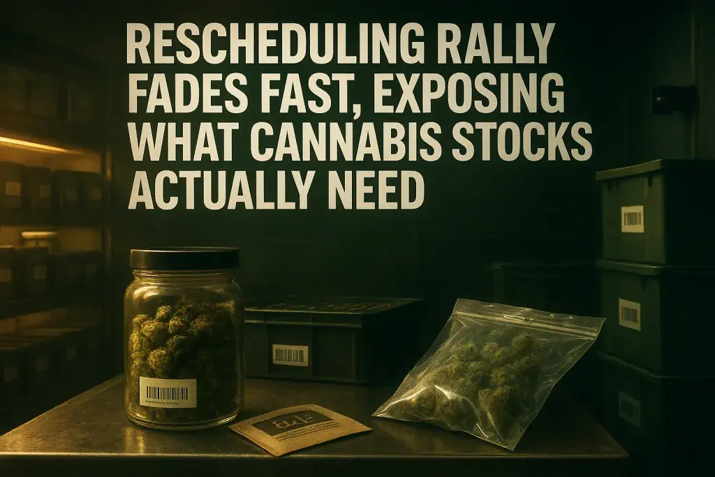 Rescheduling Rally Fades Fast, Exposing What Cannabis Stocks Actually Need